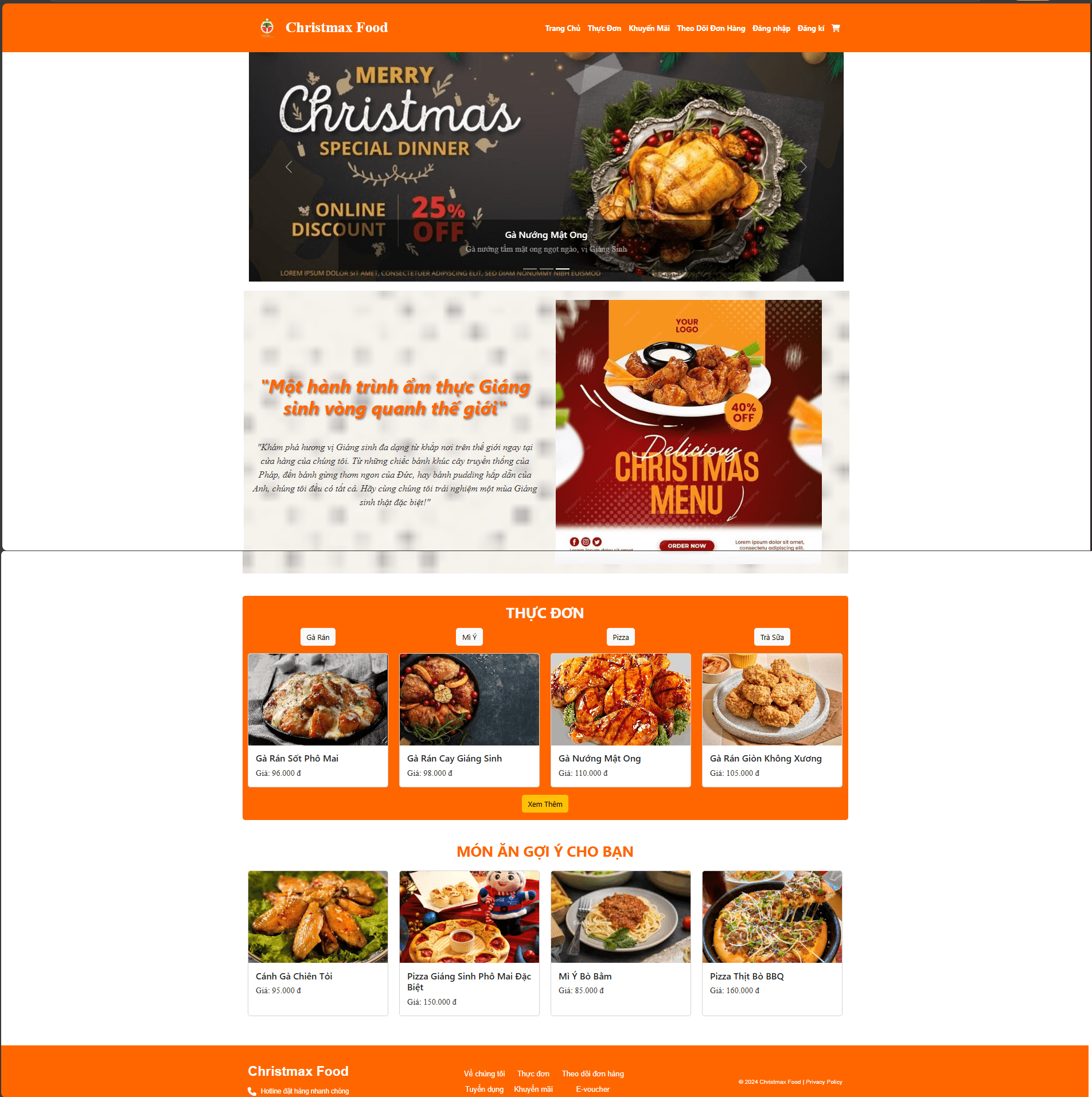 Website đồ ăn nhanh MerryChirstmas